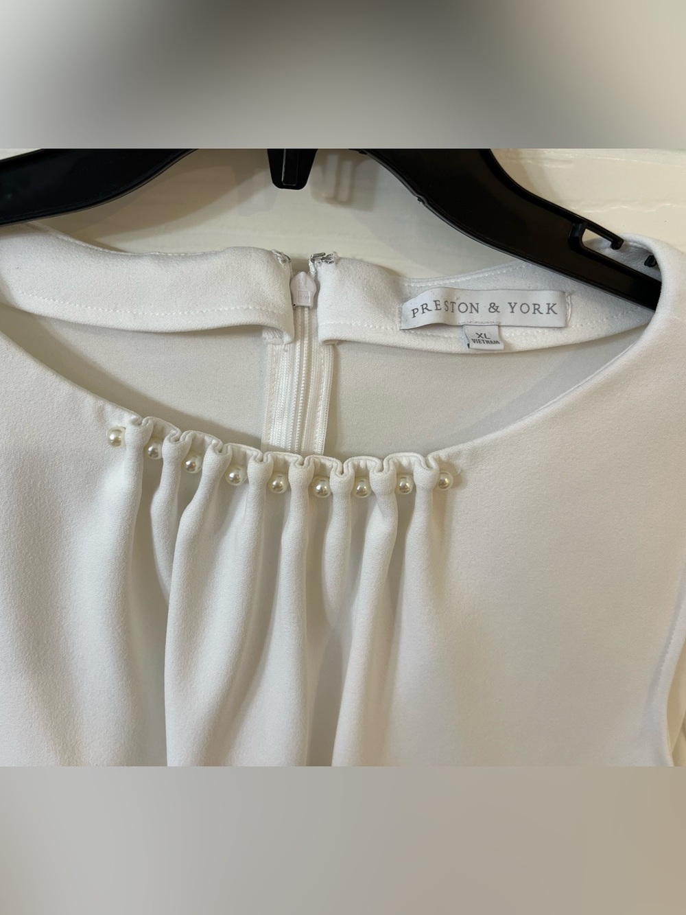 Preston & York Cream Pearl-Trim Sleeveless Camisole - Picture 3 of 6